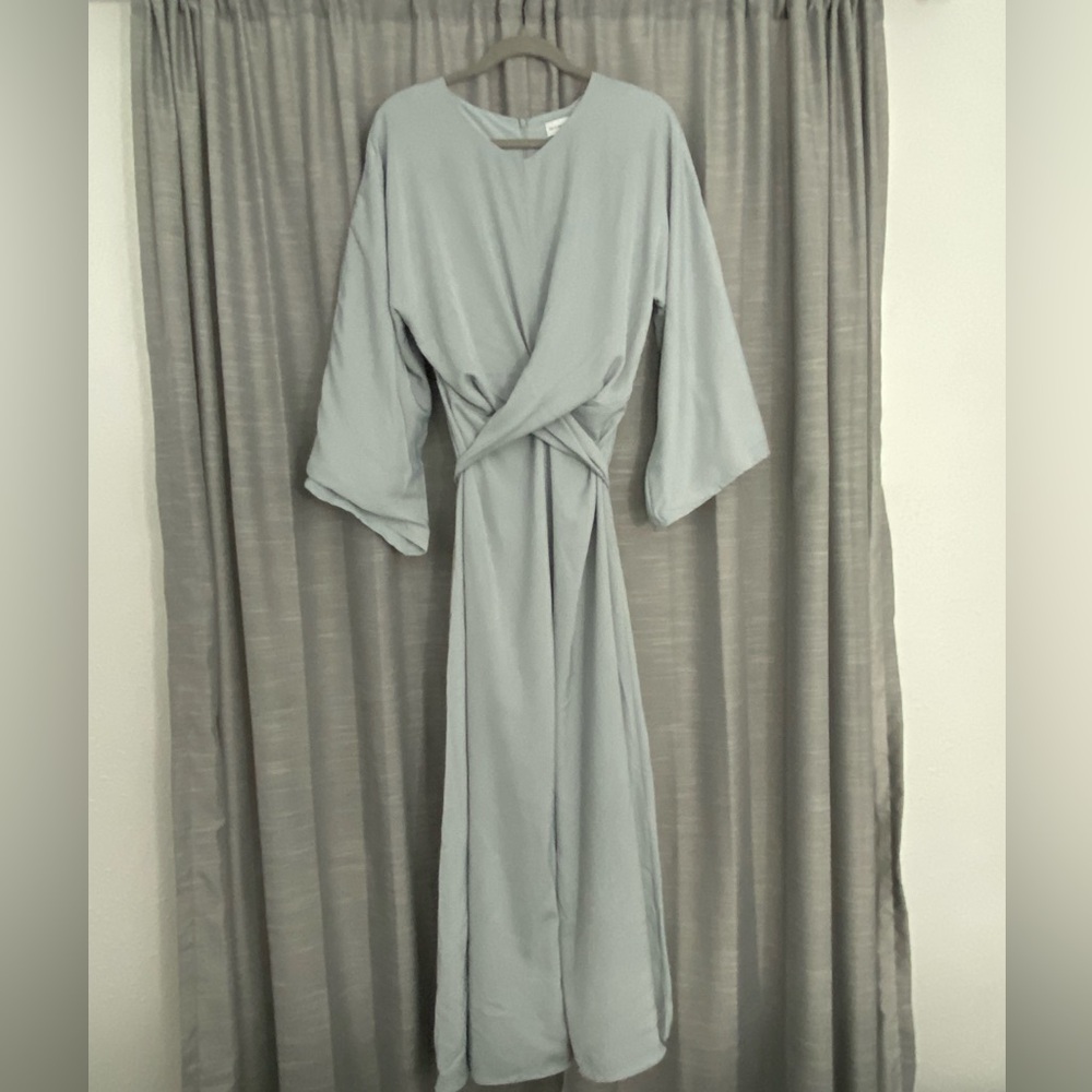Veiled Collection - Mina Wrap Waist Maxi Dress - Powder Blue